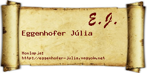 Eggenhofer Júlia névjegykártya